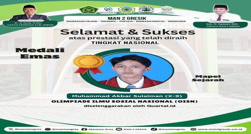 Muhammad Akbar Sulaiman Raih Medali Emas di Olimpiade Ilmu Sosial Nasional 2025