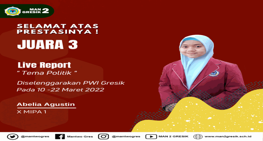 SISWI MAN 2 GRESIK RAIH JUARA 3 LIVE REPORT PADA LOMBA PWI GRESIK 2022