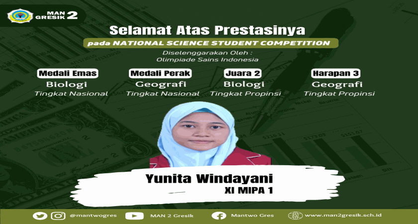SUKSES HARUMKAN NAMA MAN 2 GRESIK PADA AJANG NATIONAL SCIENCE COMPETITION 2022