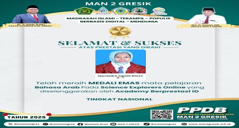 Shevindra Aqeela Rayya Raih Medali Emas di Science Explorers Online (SEO) 2025