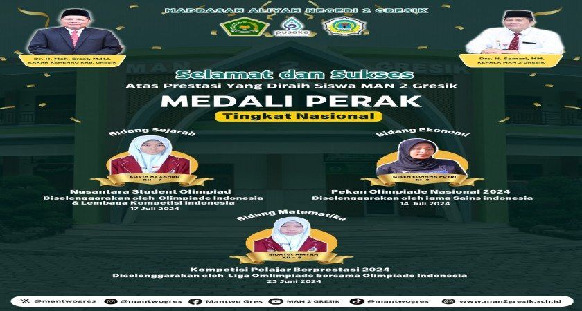 Prestasi Membanggakan Kembali Ditorehka Siswa MAN 2 Gresik di Ajang Olimpiade Nasional