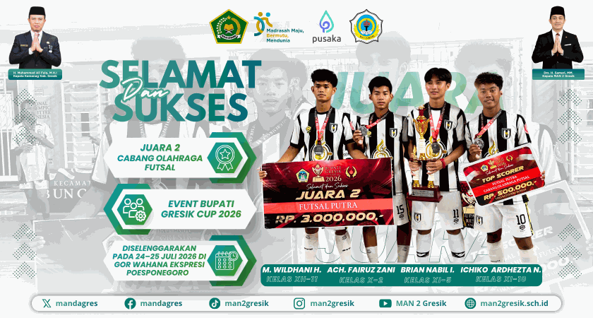 Empat Siswa MAN 2 Gresik Sukses Bawa Pulang Juara 2 Futsal Bupati Cup 2026