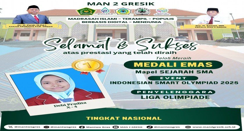 Debi Pradita Raih Medali Emas dalam Indonesian Smart Olympiad 2025