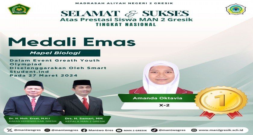 Amanda Oktavia Meraih Medali Emas dalam Greath Youth Olympiad