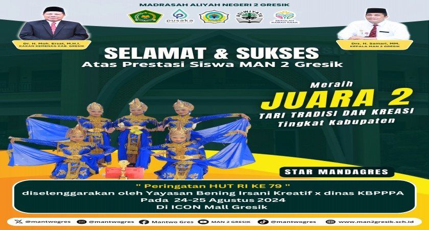 Tim Tari "StarMandagres" berhasil meraih juara 2 dalam Lomba Tari Tradisi dan Kreasi dalam rangka peringatan Hari Ulang Tahun Republik Indonesia (HUT RI) ke-79