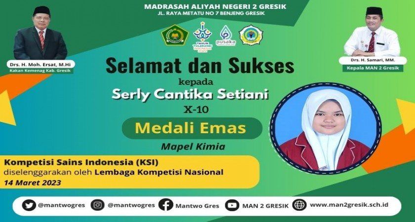 SERLY KEMBALI PERSEMBAHKAN PRESTASI BAGI MAN 2 GRESIK