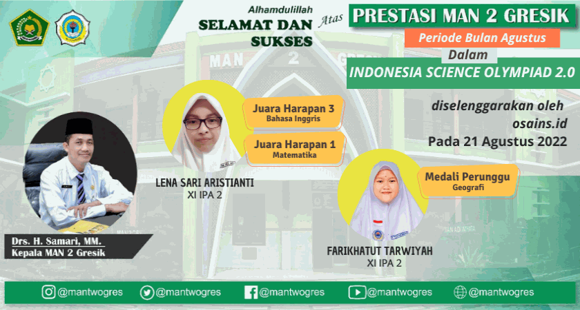 BANGGA ! LENA DAN FARIKHA SABET PENGHARGAAN TINGKAT NASIONAL PADA INDONESIA SCIENCE OLYMPIAD 2.0