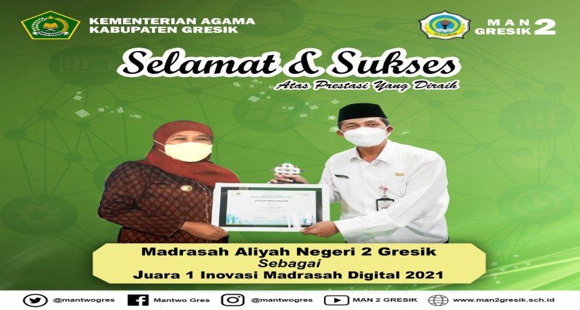 MAN 2 GRESIK RAIH MADRASAH DIGITAL TERBAIK I JENJANG MA