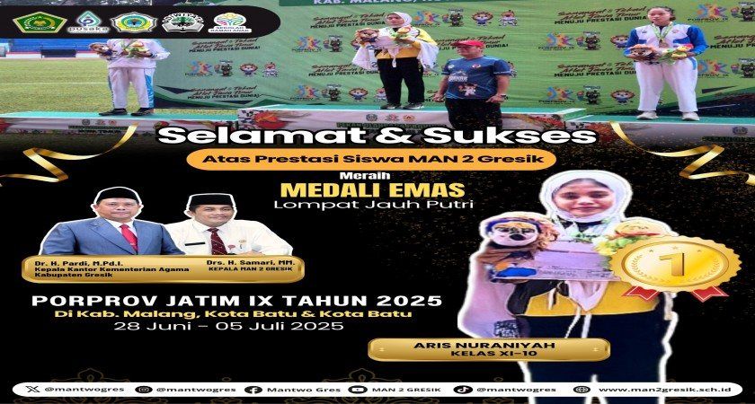 Aris Nurainiyah, Siswa MAN 2 Gresik Raih Medali Emas pada Ajang PORPROV Jatim IX 2025
