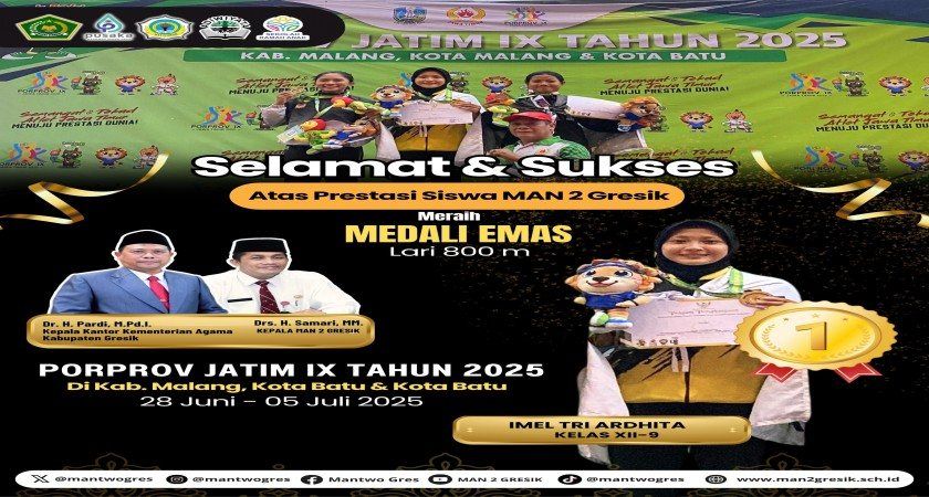 Siswa MAN 2 Gresik Raih Medali Emas di PORPROV Jatim IX 2025