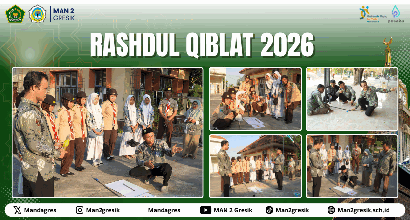 Dukung Pemecahan Rekor MURI, MAN 2 Gresik Sukses Gelar Gerakan Indonesia Berkiblat 2026