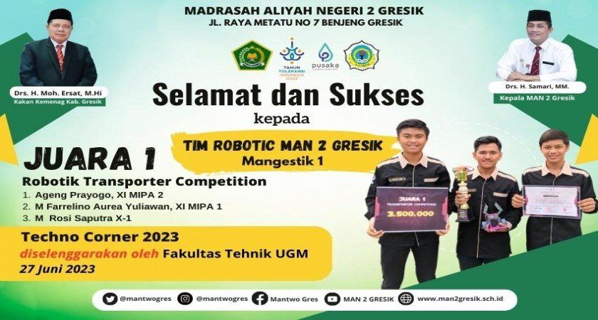 Tim Robotik MAN 2 Gresik Raih Juara 1 pada Lomba Transporter Competition