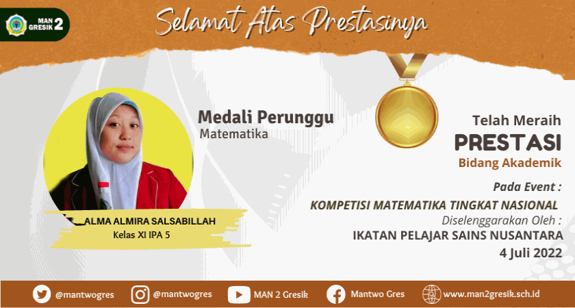 ALMA ALMIRA RAIH MEDALI PERUNGU MATEMATIKA TINGKAT NASIONAL
