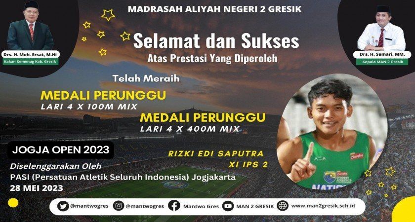 DUA PERUNGGU DIRAIH ATLIT MAN 2 GRESIK PADA JOGJA OPEN 2023 DI YOGYAKARTA