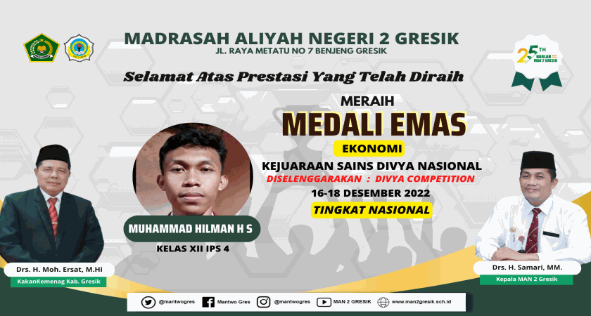 SABET MEDALI EMAS NASIONAL, MUHAMMAD HILMAN SUKSES UKIR PRESTASI UNTUK MADRASAH