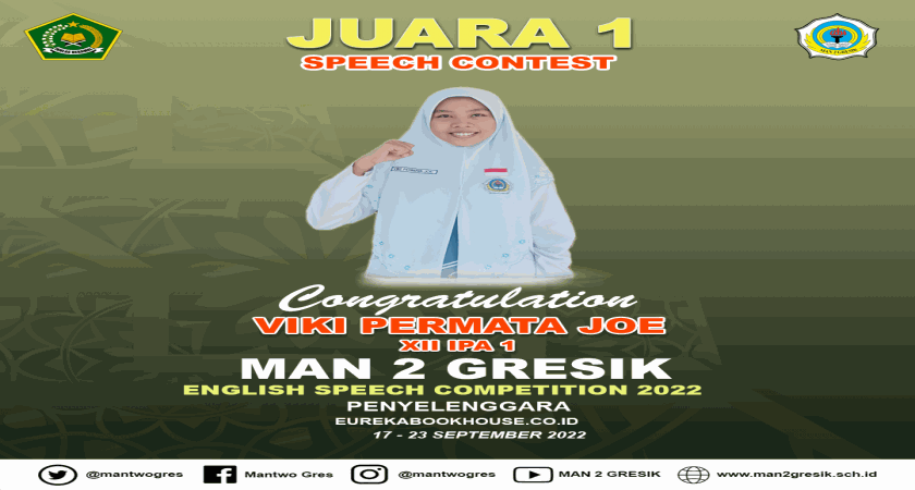 VIKI PERMATA JOE RAIH JUARA 1 PADA ENGLISH SPEECH COMPETITION 2022