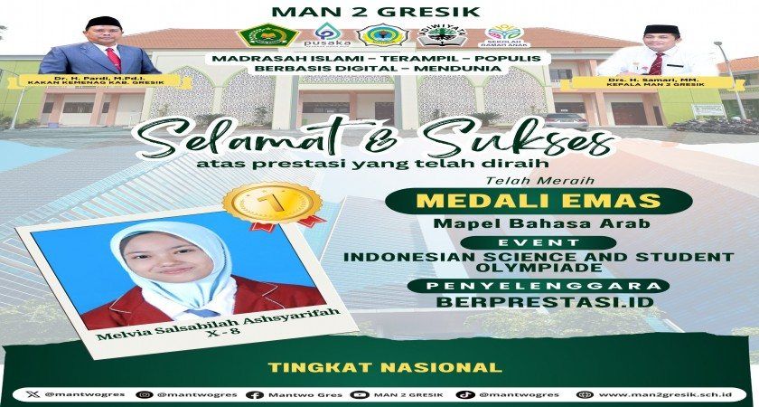 Melvia Salsabilah Ashsyarifah Raih Medali Emas dalam Indonesian Science And Student Olympiad (ISSA) 2025