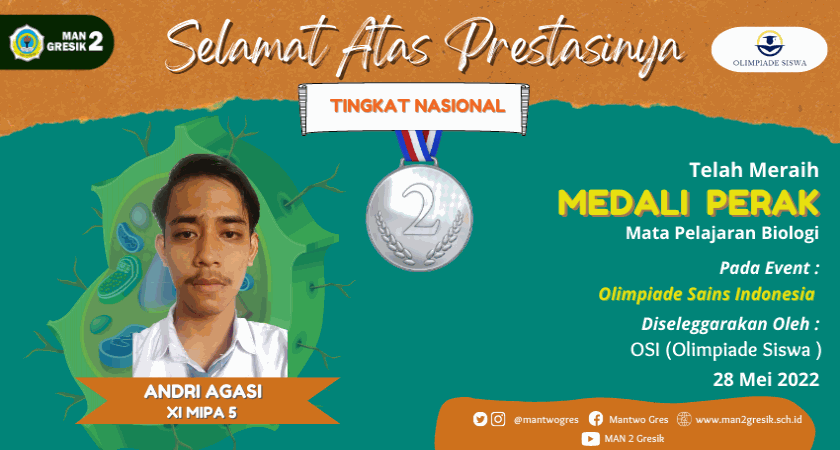 ANDRI MAMPU UKIR PRESTASI PADA OLIMPIADE SAINS INDONESIA