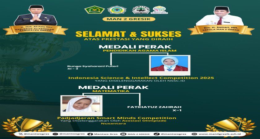 Selamat ! Siswa MAN 2 Gresik Raih Medali Perak di Ajang Olimpiade Nasional