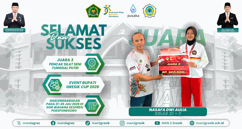 Nasafa Dwi Aulia Raih Juara 3 Pencak Silat Seni di Bupati Cup Gresik 2026