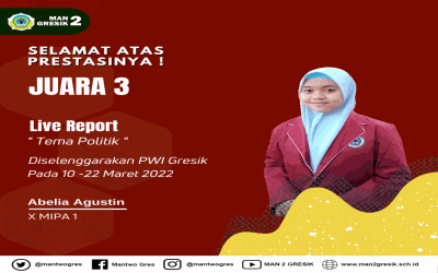 SISWI MAN 2 GRESIK RAIH JUARA 3 LIVE REPORT PADA LOMBA PWI GRESIK 2022