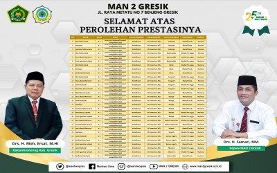 LUAR BIASA, SISWA MAN 2 GRESIK RAIH MEDALI PADA OLIMPIADE TINGKAT NASIONAL