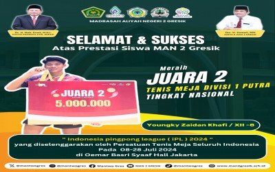 Prestasi Gemilang Youngky Zaidan Khafi dari MAN 2 Gresik di Ajang Indonesia Pingpong League 2024