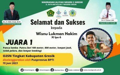 Wisnu Melaju ke O2SN Provinsi dengan Sabet Juara 1 Panca Lomba Putra di Gelora Joko Samudro Gresik