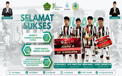 Empat Siswa MAN 2 Gresik Sukses Bawa Pulang Juara 2 Futsal Bupati Cup 2026