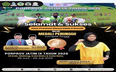 Siswa MAN 2 Gresik Raih Medali Perunggu Cabang Lompat Tinggi di PORPROV Jatim IX Tahun 2025