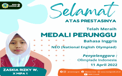 RAIH MEDALI PERUNGGU DI AJANG LOMBA NASIONAL, ZAZKIA JAGO BAHASA INGGRIS BERKAT MENGIKUTI FEC