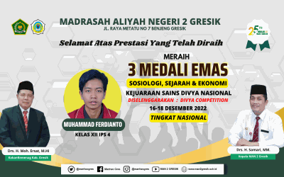 SABET TIGA MEDALI EMAS, FERDIANTO SANG JAWARA DARI MAN 2 GRESIK