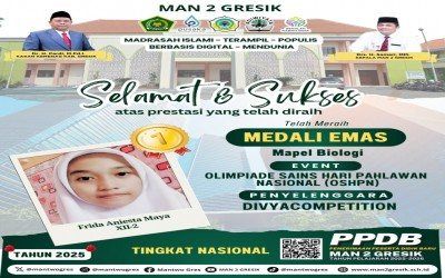 Frida Aniesta Maya Raih Medali Emas dalam Olimpiade Sains Hari Pahlawan Nasional (OSHPN) 2024