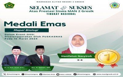 Hanifatun Nasyiroh Meraih Medali Emas dalam Olimpiade Sains Siswa Indonesia (OSSI)