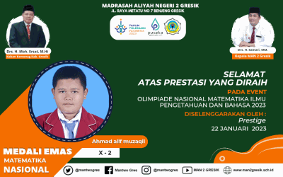 GREAT! SISWA MAN 2 GRESIK SABET EMAS OMPIADE MATEMATIKA NASIONAL
