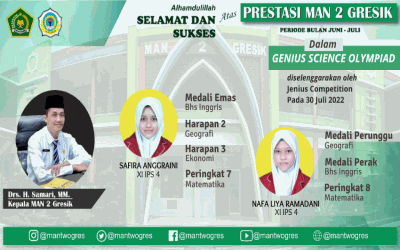 DUA SISWI MAN  2 GRESIK TOREHKAN PRESTASI TINGKAT NASIONAL