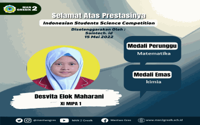 DESVITA ELOK MAHARANI, PERAIH 2 MEDALI DALAM SATU EVEN SAINS NASIONAL
