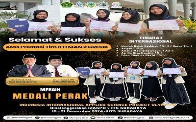 Tim KTI MAN 2 Gresik Raih Silver Medal di Indonesia International Applied Science Project Olympiad (I2ASPO) 2024