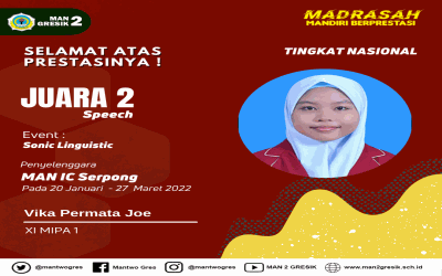VIKA PERMATA JOE RAIH JUARA 2 SPEECH DI SONIC LINGUISTIC 2022