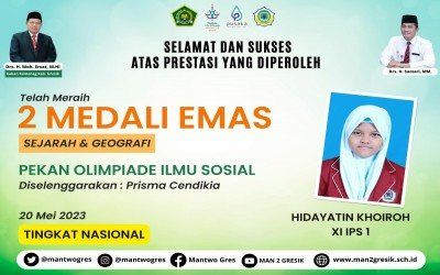 KHOIROH, SISWI MAN 2 GRESIK RAIH 2 MEDALI EMAS PADA OLIMPIADE NASIONAL