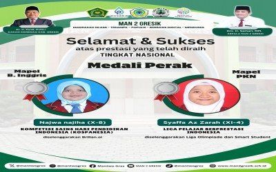 Dua Siswa MAN 2 Gresik Sabet Medali Perak Tingkat Nasional