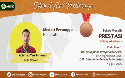 SISWA MAN 2 GRESIK SABET MEDALI DALAM OLIMPIADE PELAJAR INDONESIA