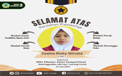 RAIH 4 MEDALI SEKALIGUS, ZAZKIA SUKSES PADA MASTER SAINS COMPETITION