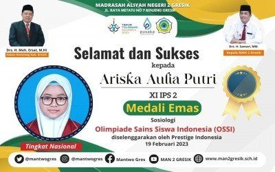 HEBAT! ARISKA DARI MAN 2 GRESIK RAIH MEDALI EMAS OLIMPIADE SOSIOLOGI NASIONAL