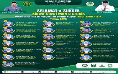 19 Siswa MAN 2 Gresik Lolos SPAN PTKIN 2025