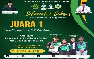 Tim Estafet Tim A MAN 2 Gresik Raih Prestasi Gemilang Siswa MAN 2 Gresik di Kejuaraan Atletik Pelajar 2023