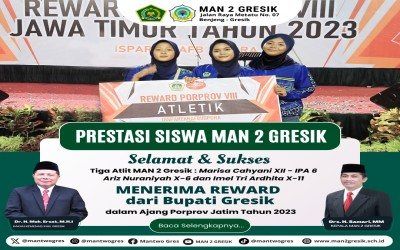 Peserta Didik MAN 2 Gresik Raih Penghargaan dari Bupati Gresik dalam Porprov Jatim 2023