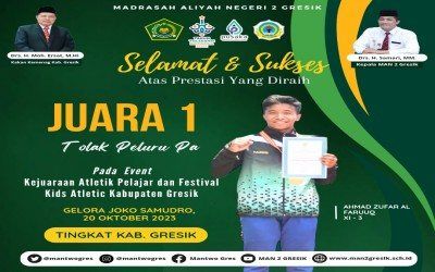 Ahmad Zufar Al Faruq Sabet Juara 1 Tolak Peluru Putra dalam Kejuaraan Atletik Pelajar Kabupaten Gresik