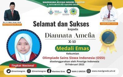 DIANNATA AMELIA BERHASIL MENAMBAH DAFTAR PRESTASI MAN 2 GRESIK