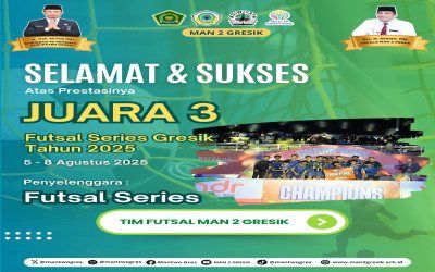 Amazing ! Tim Futsal MAN 2 Gresik Raih Juara 3 di Futsal Series Gresik 2025